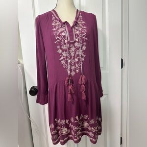 Knox Rose Dress Purple Boho, Size Medium
